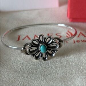 James Avery Silver and Blue Floral Bracelet